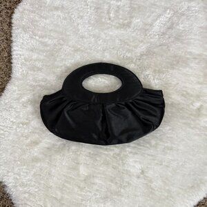 y2k girly grunge black satin mini bag